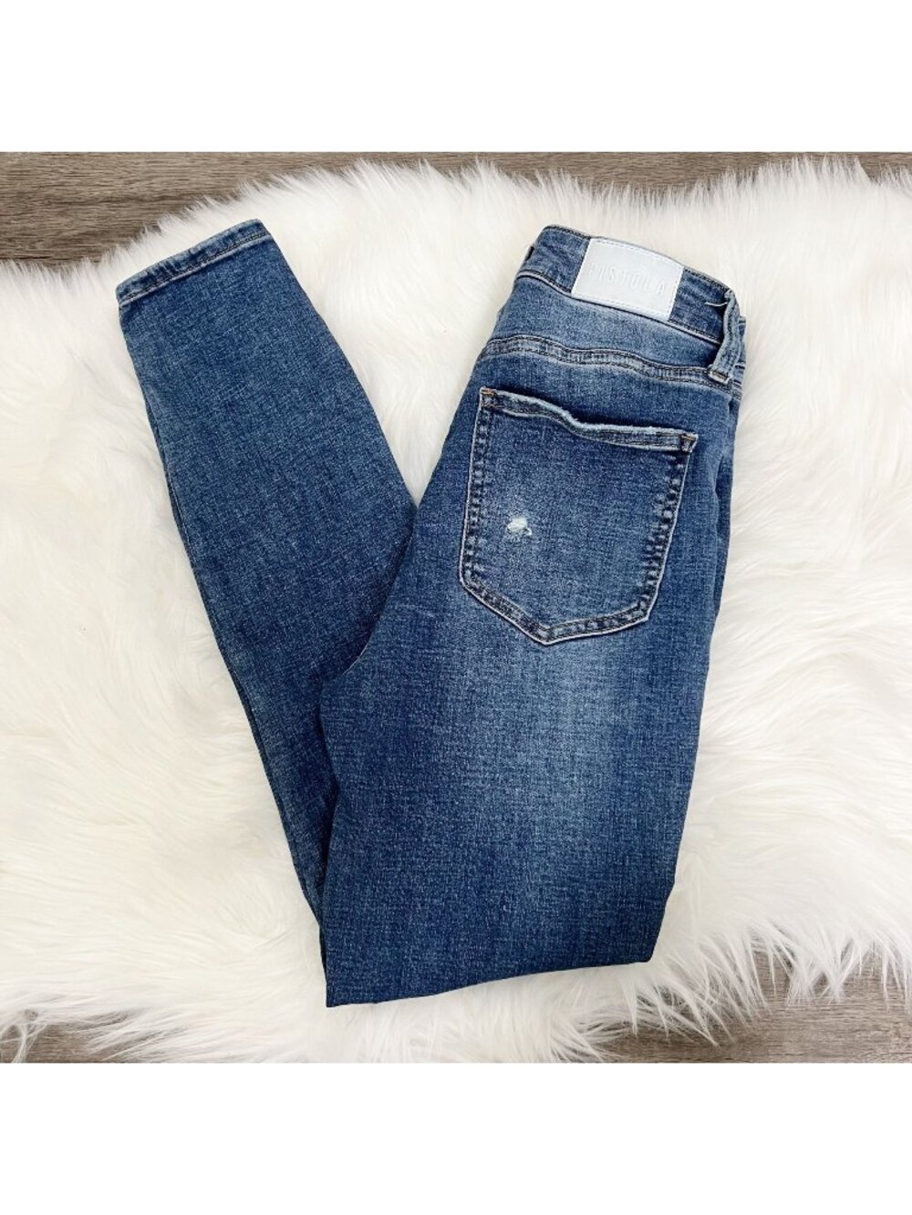 Pistola Revolve Womens 26 Aline High Waist Skinny Jeans Distressed